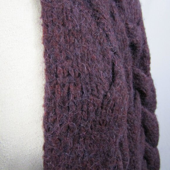 H&M Purple Alpaca Wool Blend Chunky Knit Button Cardigan M - Picture 3 of 12